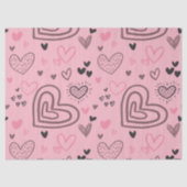 Modern Blush Pink Doodle Hearts Valentijnsdag Tissuepapier (Voorkant)