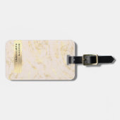 Modern Blush Pink Faux Gold Folie geborsteld metaa Bagagelabel (Voorkant horizontaal)