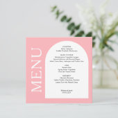 Modern Blush Pink Flat Menu Kaart (Staand voorkant)