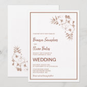 Modern Blush Pink Floral Wedding Kaart (Voorkant / Achterkant)