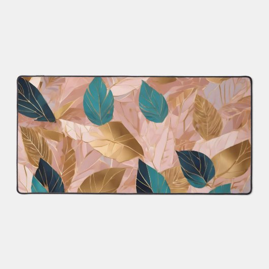 Modern Blush Pink Gold Boho laat Collectie achter Bureaumat (Voorkant)