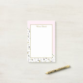 Modern Blush Pink Gold Marble Terrazzo Pattern Post-it® Notes (Op bureau)