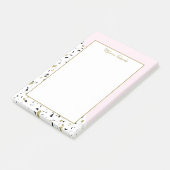 Modern Blush Pink Gold Marble Terrazzo Pattern Post-it® Notes (Schuin)