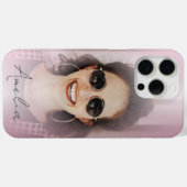 Modern Blush Pink Gradient One Photo Jouw naam Case-Mate iPhone Case (Achterkant (horizontaal))