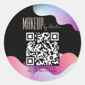 Modern Blush Pink Gradient Pattern Make-up Artist Ronde Sticker (Voorkant)