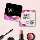 Modern Blush Pink Gradient Wave Make-up Artist Vierkante Visitekaartjes