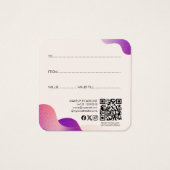 Modern Blush Pink Gradient Wave Make-up Artist Vierkante Visitekaartjes (Achterkant)
