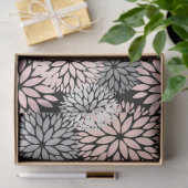 Modern Blush Pink Grey Dahlia Floral Tissuepapier (Geschenk)