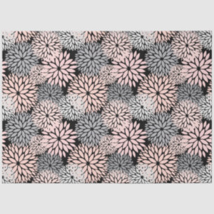Modern Blush Pink Grey Dahlia Floral Tissuepapier