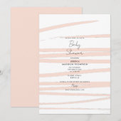 Modern Blush Pink Lines Abstract Art Baby shower Kaart (Voorkant / Achterkant)