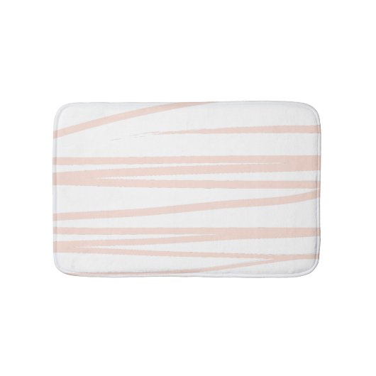 Modern Blush Pink Lines Abstracte kunst Badmat (Voorkant)