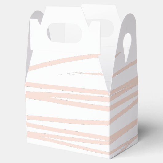 Modern Blush Pink Lines Abstracte kunst Bedankdoosjes (Geopend)