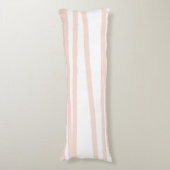 Modern Blush Pink Lines Abstracte kunst Lichaamskussen (Voorkant Verticaal)