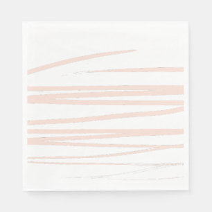 Modern Blush Pink Lines Abstracte kunst Servet
