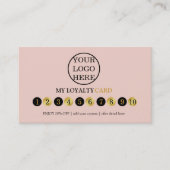 Modern Blush Pink Logo Business Reward Punch Klantenkaartje (Voorkant)