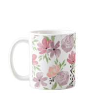 Modern Blush Pink Mauve Trendy Floral Pattern