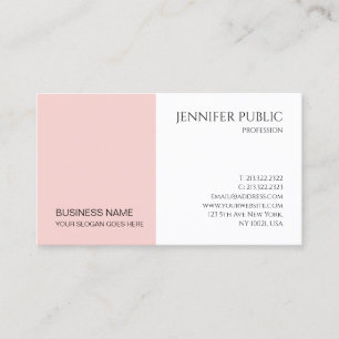 Modern Blush Pink Minimalistisch Elegant Company Visitekaartje