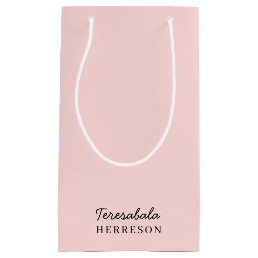 Modern Blush Pink Monogram Design Klein Cadeauzakje (Voorkant)