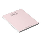 Modern Blush Pink Name Script vanaf het bureau van Notitieblok (Schuin)