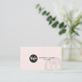 Modern Blush Pink QR Code Aangepaste Logo Visitekaartje (Staand voorkant)