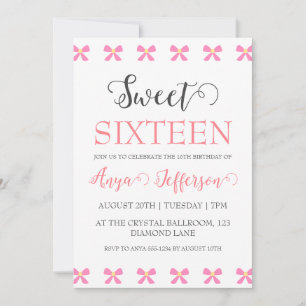 Modern Blush Pink Sweet 16 verjaardagsuitnodiginge Kaart