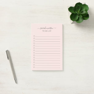 Modern Blush Pink To Do-lijst Elegant Post-it® Notes