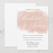 Modern Blush Pink Waterverf Splash Wedding Kaart (Voorkant / Achterkant)
