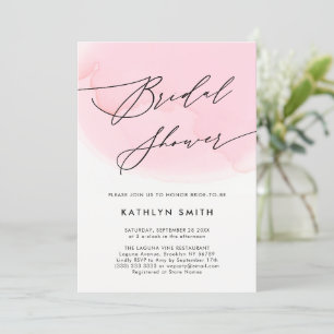 Modern Blush Pink Waterverf Vrijgezellenfeest Kaart