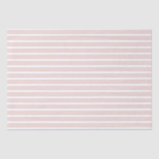Modern blush pink white horizontal stripes chic tissuepapier (Voorkant)