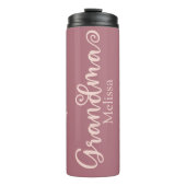 Modern Blush Pink Wilde Bloemen Oma Thermosbeker (Voorkant)