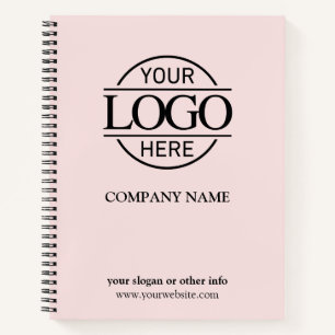 Modern Blush Pink Zakelijk Bedrijf Logo Notitieboek