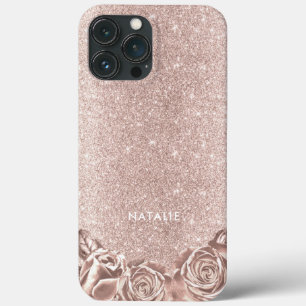 Modern Blush Roos Gold Glitter Luxal iPhone 13 Pro Max Hoesje