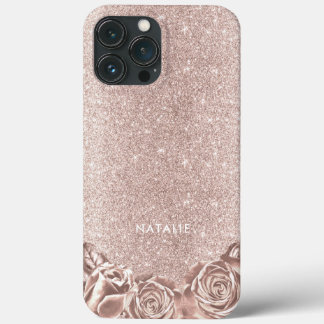 Modern Blush Roos Gold Glitter Luxal iPhone 13 Pro Max Hoesje