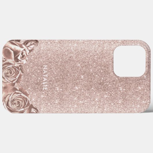 Modern Blush Roos Gold Glitter Luxal Case-Mate iPhone Case (Achterkant (horizontaal))