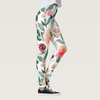 Modern Blush Roses Bloemen Leggings