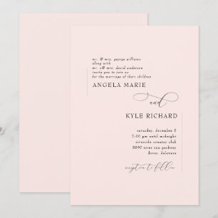 Modern Blush Roze beide ouders Weddenschap Kaart