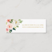 Modern Blush | Roze Bloemen Gouden Bruiloft Websit Mini Visitekaartje (Voorkant)