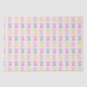 Modern Blush Roze Coquette Haar Boog Patroon Tissuepapier