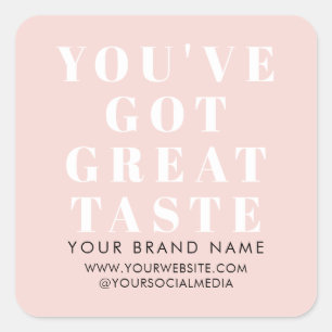 Modern blush roze doos verpakking label