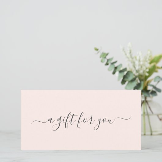 Modern Blush Roze Elegant Cadeaubon (Staand voorkant)