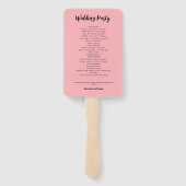 Modern Blush Roze Huwelijksprogramma Handwaaier (Achterkant)