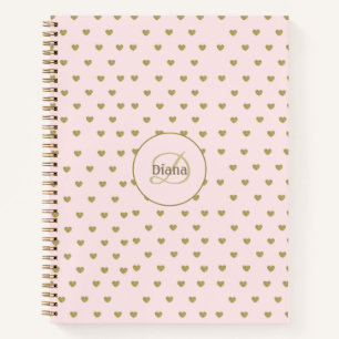 Modern Blush Roze Initialen Monogram elegant Notitieboek