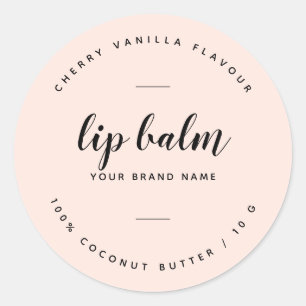 Modern blush roze lip balsem label