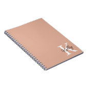 Modern Blush Roze Monogram Script Notitieboek (Rechterzijde)