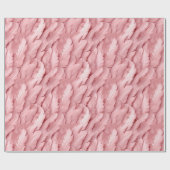 Modern blush roze veren patroon cadeaupapier (Vlak)