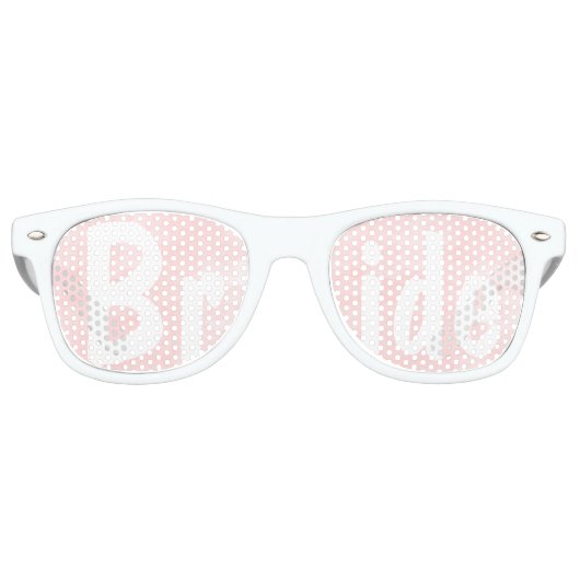 Modern blush roze waterverf bruiloft bruid retro zonnebril (Voorkant)