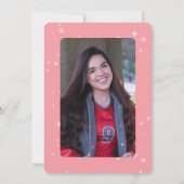 Modern Blush Roze & Wit Sparkle Afstuderen Aankondiging (Achterkant)