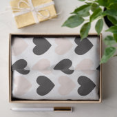 Modern Blush Roze Zwart Liefde Harten Patroon Tissuepapier (Geschenk)