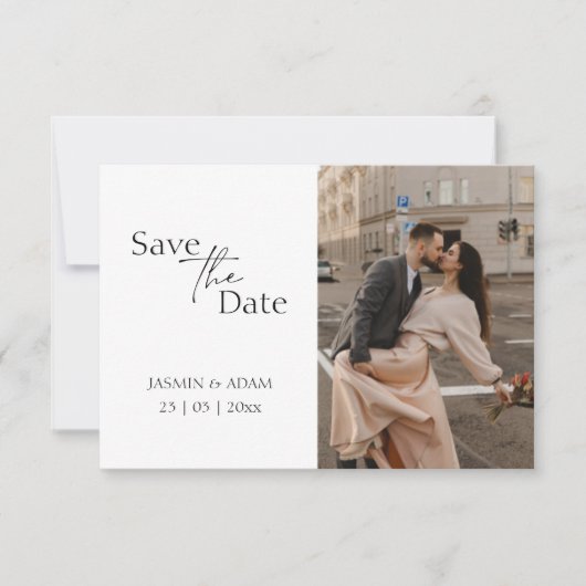 Modern Blush Script Photo Wedding Sla de datum op (Voorkant)