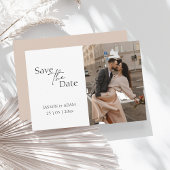 Modern Blush Script Photo Wedding Sla de datum op